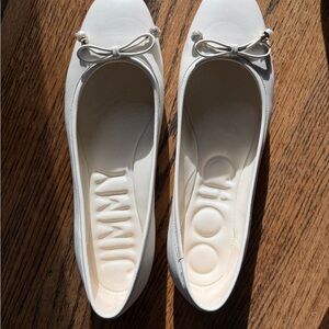 Jimmy Choo Cream Bow Flats Elme - size 42